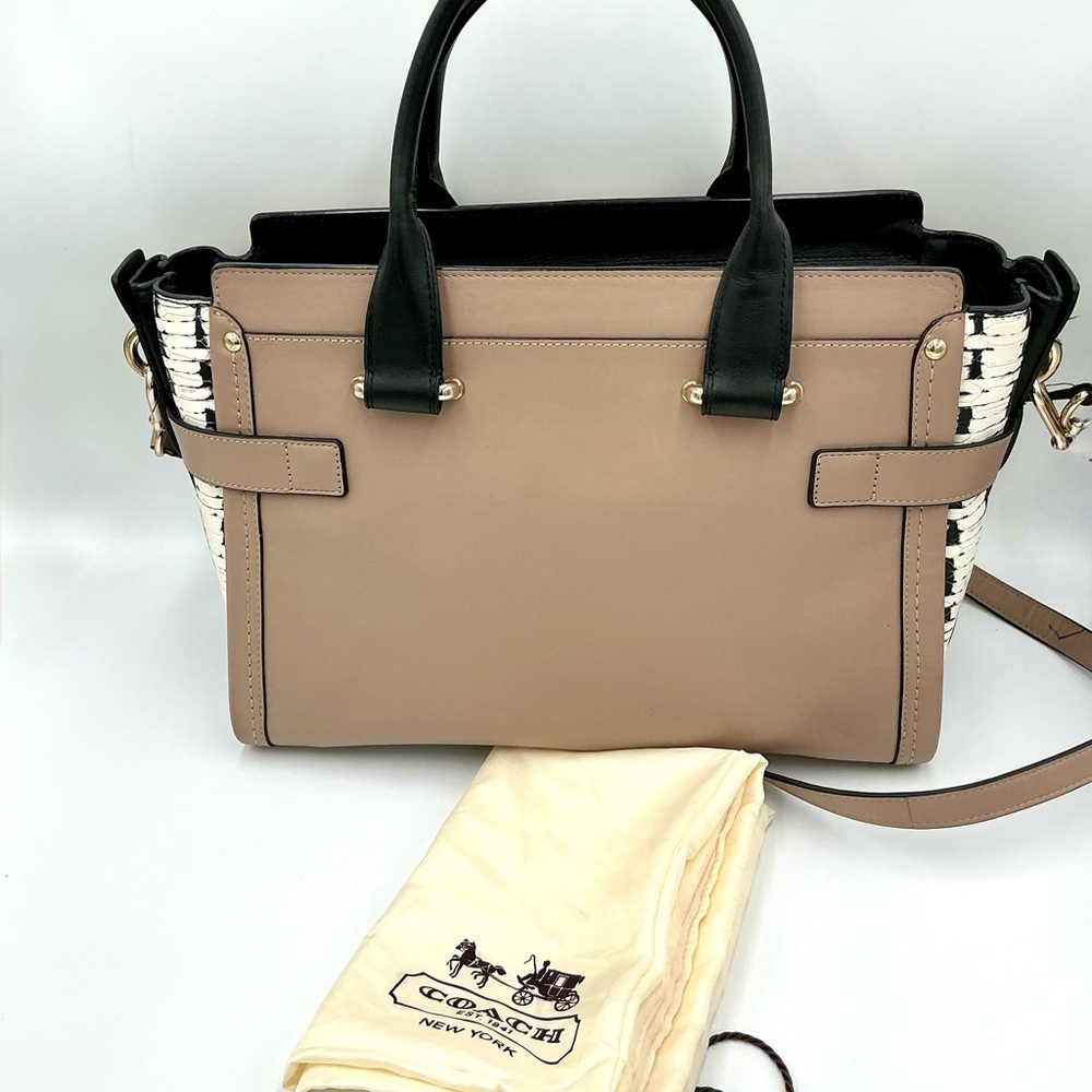 Coach Colorblock Exotic Swagger Satchel with Python Embossed Leather #887 - Picture 2 of 6